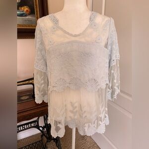Elegant Sundance Lace Overlay Top